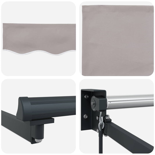 Manuell utvidbar markise med LED-lamper 4,5 × 3 m