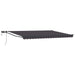 Manuell utvidbar markise med LED-lamper Antrasitt 5 x 3 m