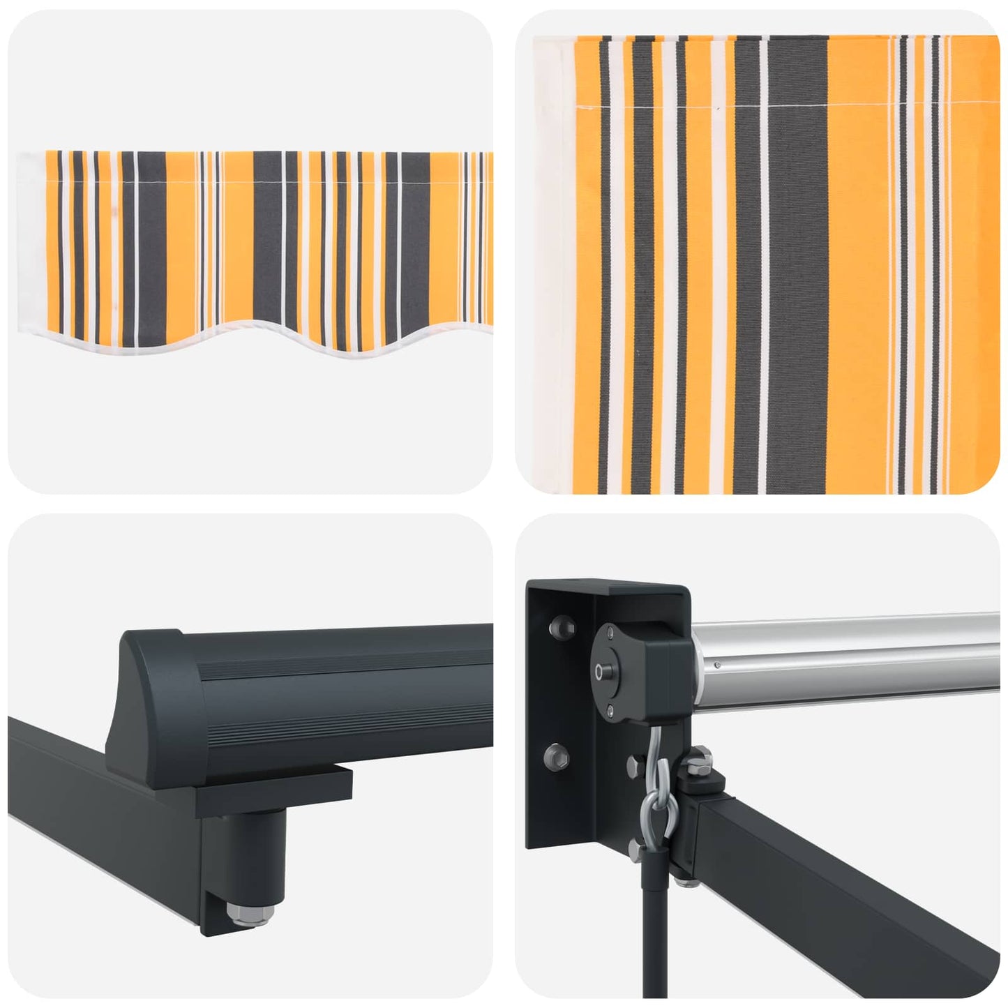 Manuell utvidbar markise med LED-lamper 5 x 3 m
