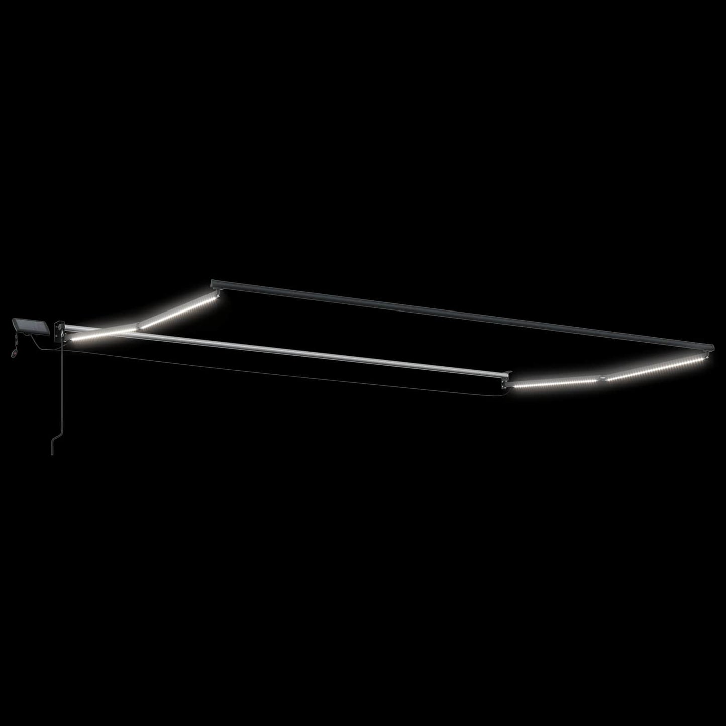 Manuell utvidbar markise med LED-lamper 5 x 3 m