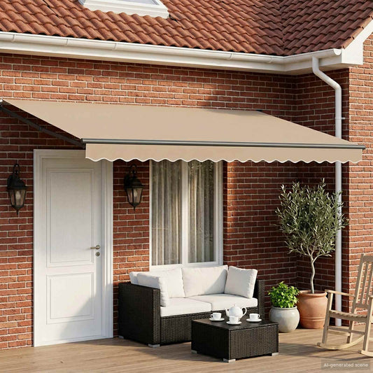 Manuell utvidbar markise med LED-lamper 5 x 3 m