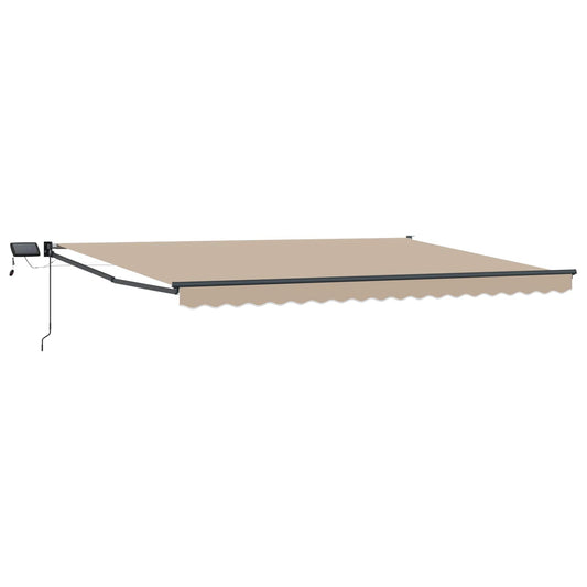 Manuell utvidbar markise med LED-lamper 5 x 3 m
