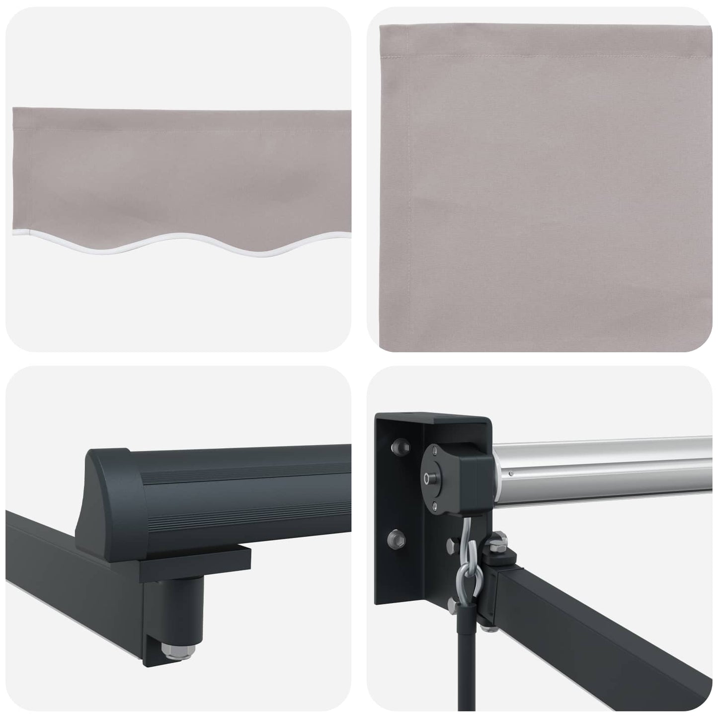 Manuell utvidbar markise med LED-lamper 5 x 3 m