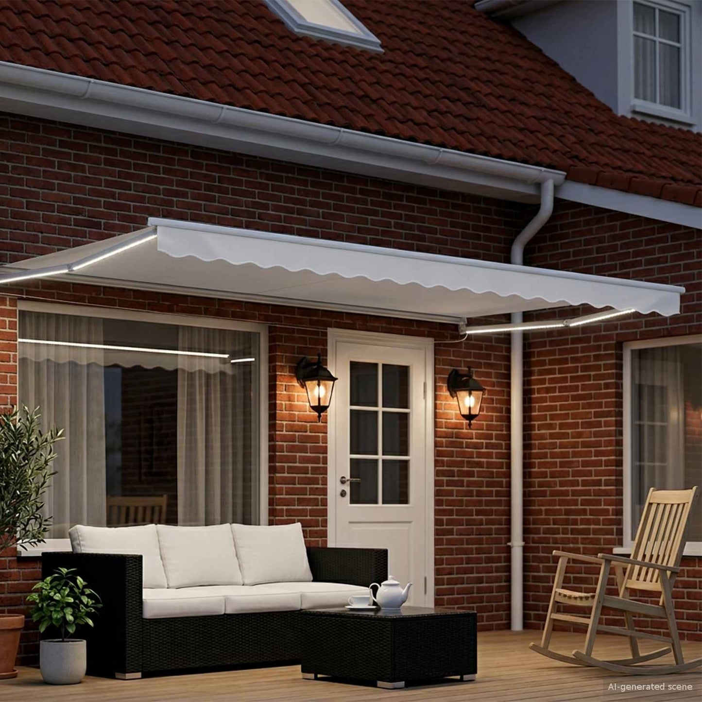 Elektrisk Utrekkbar Markise Hvit 4 × 3 m