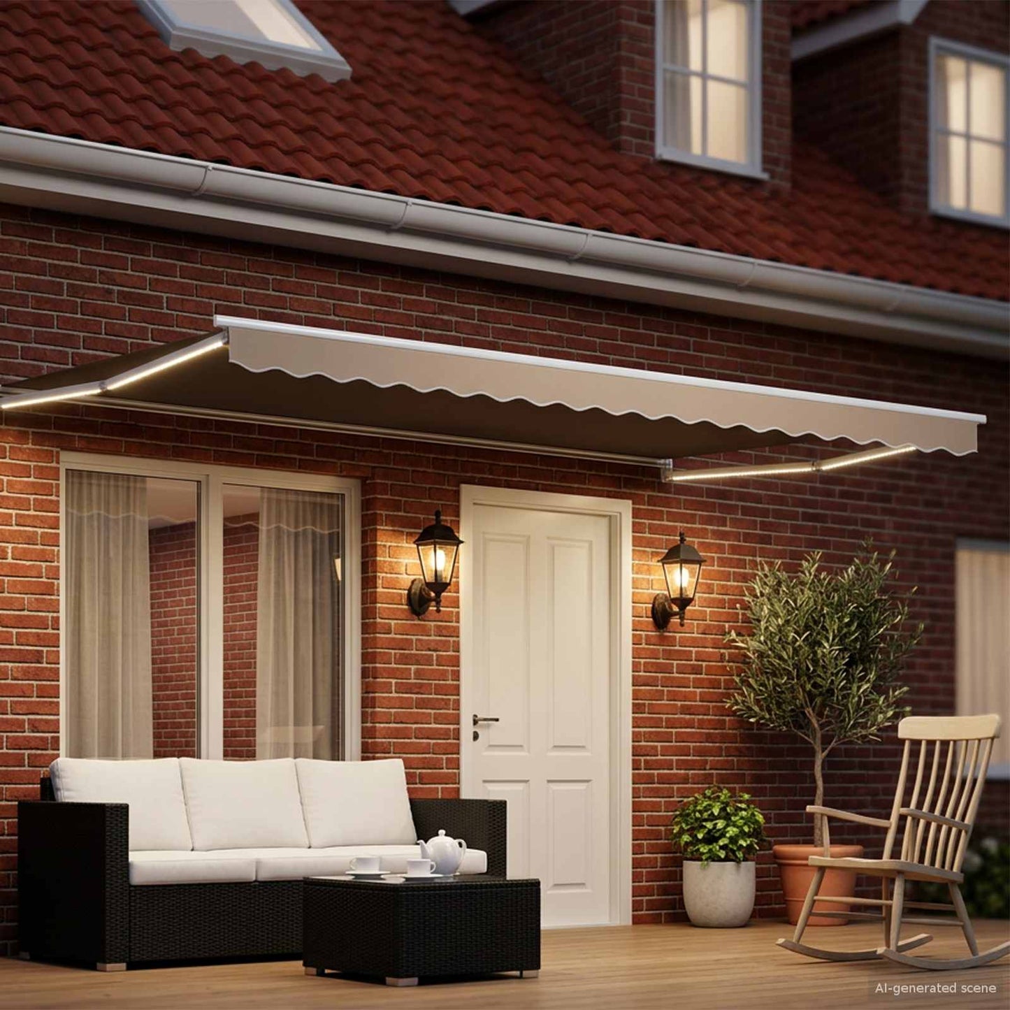 Elektrisk Utrekkbar Markise Beige 5 x 3 m
