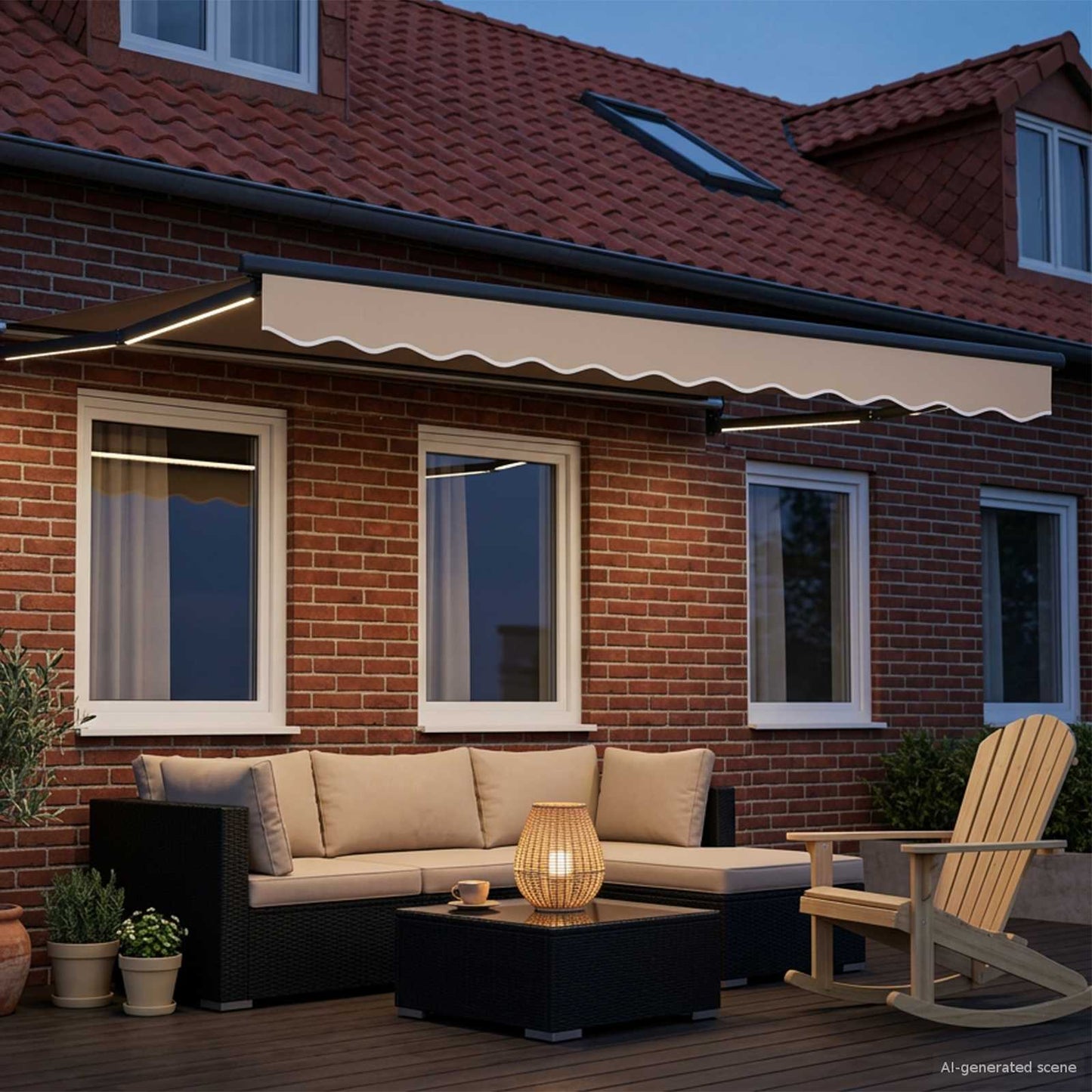 Elektrisk Utrekkbar Markise Beige 3,5 x 2 m