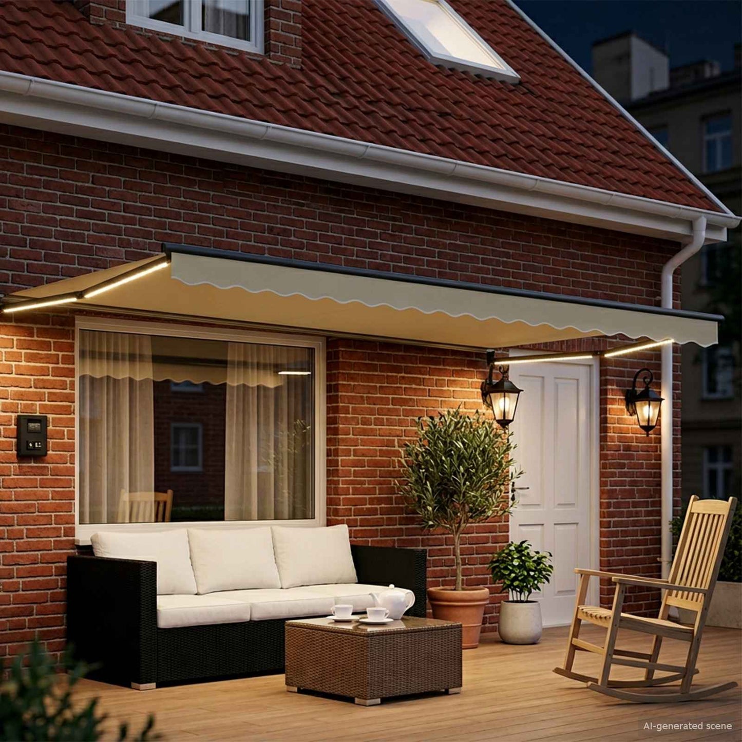 Elektrisk Utrekkbar Markise Krem 4,5 × 3 m