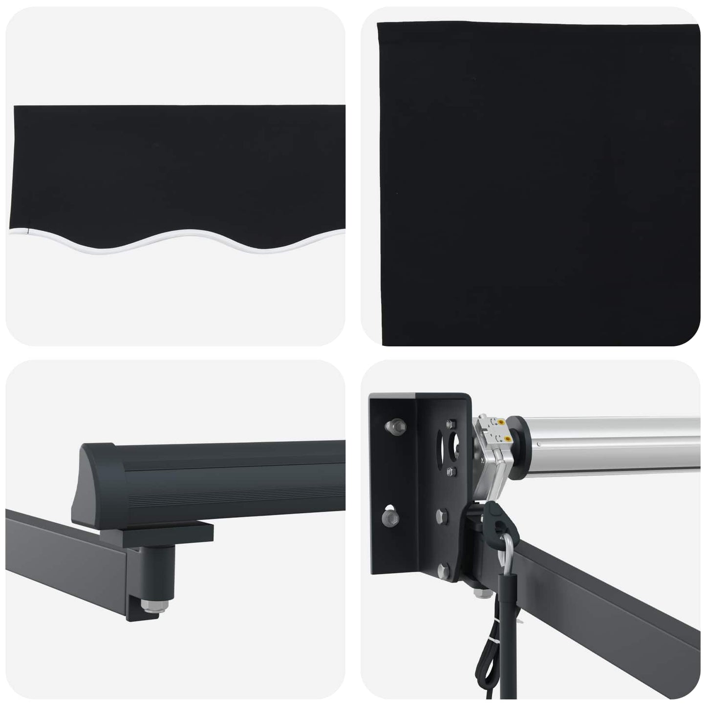 Elektrisk Utrekkbar Markise Svart og Anthracite 3 x 2,5 m