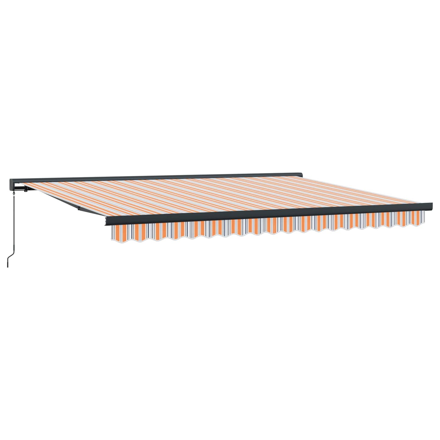 Innvendbar Markise Oransje og Grå 400 × 300 cm Lær og aluminium