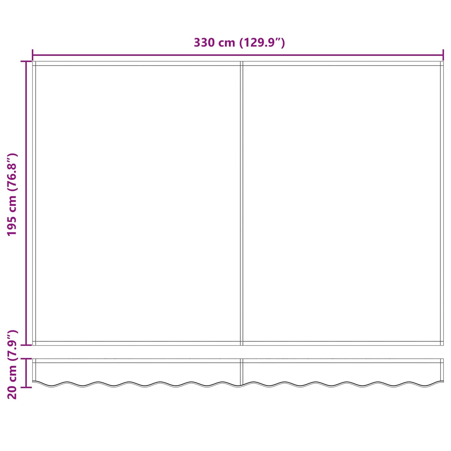 Manuell utskiftbar markise Beige 3,5 x 2 m