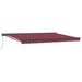 Manuell utskiftbar markise Burgunder 4 × 3,5 m