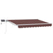 Manuell markiseramme med LEDs Brun og hvit 2,5 x 2 m