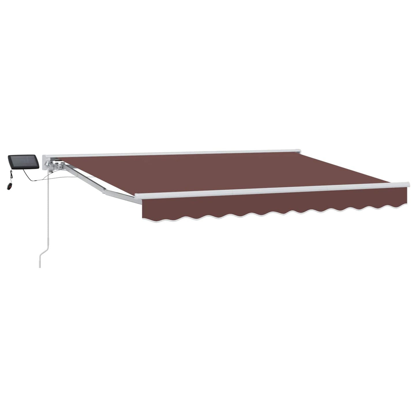 Manuell markiseramme med LEDs Brun og hvit 2,5 x 2 m