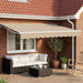 Manuell markiseramme med LEDs Beige og Hvit 3,5 x 2 m