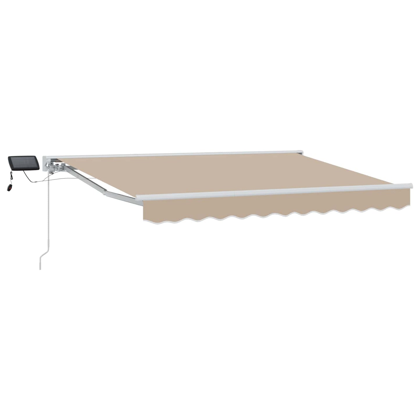 Manuell markiseramme med LEDs Beige og Hvit 3,5 x 2 m