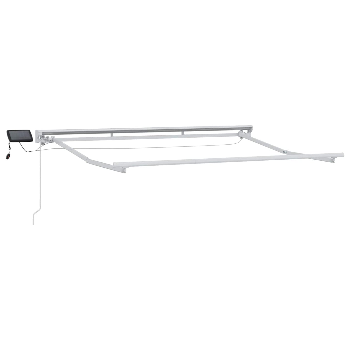 Manuell markiseramme med LEDs Beige og Hvit 3,5 x 2 m