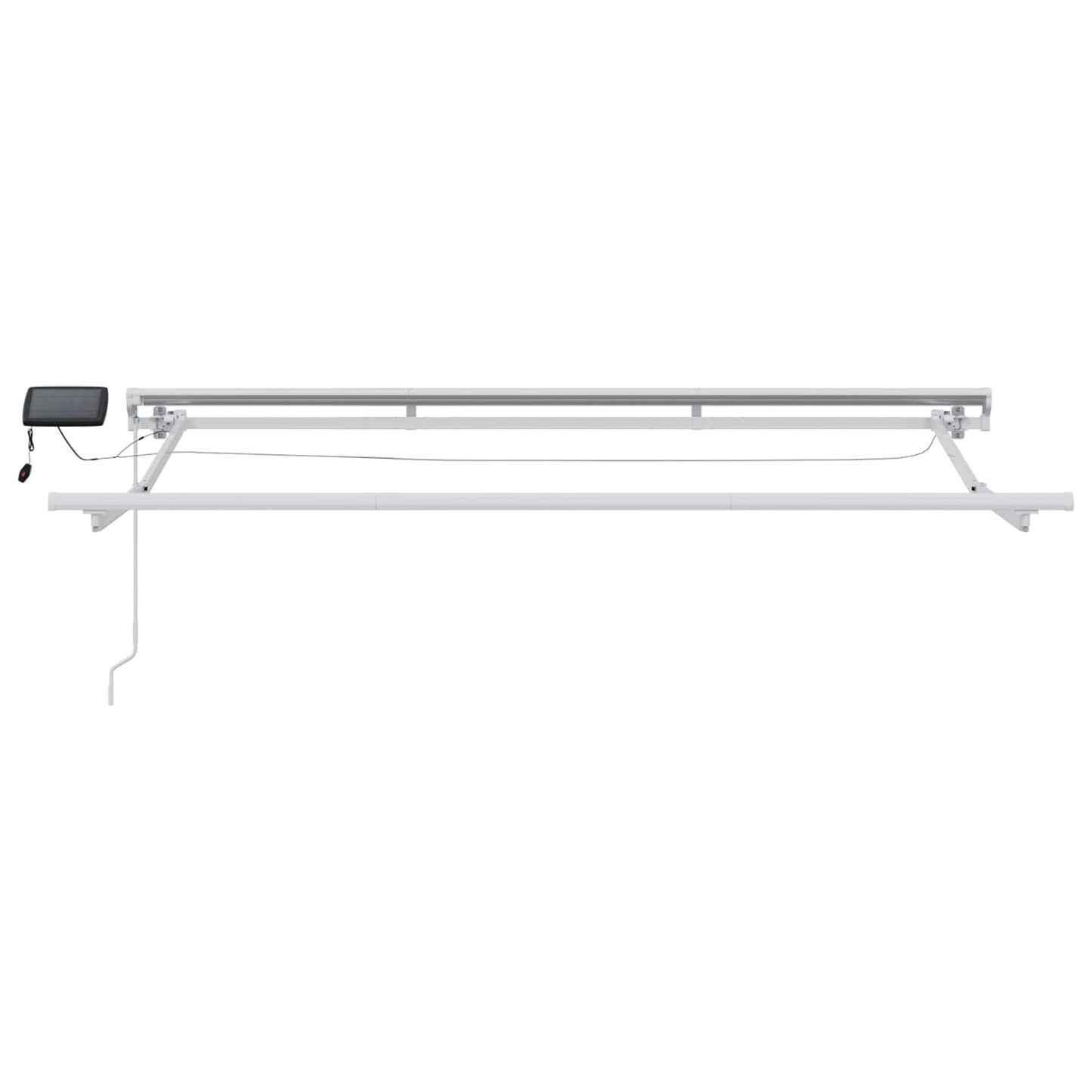 Manuell markiseramme med LEDs Beige og Hvit 3,5 x 2 m