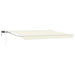 Manuell markiseramme med LEDs Krem og hvit 4 x 2 m