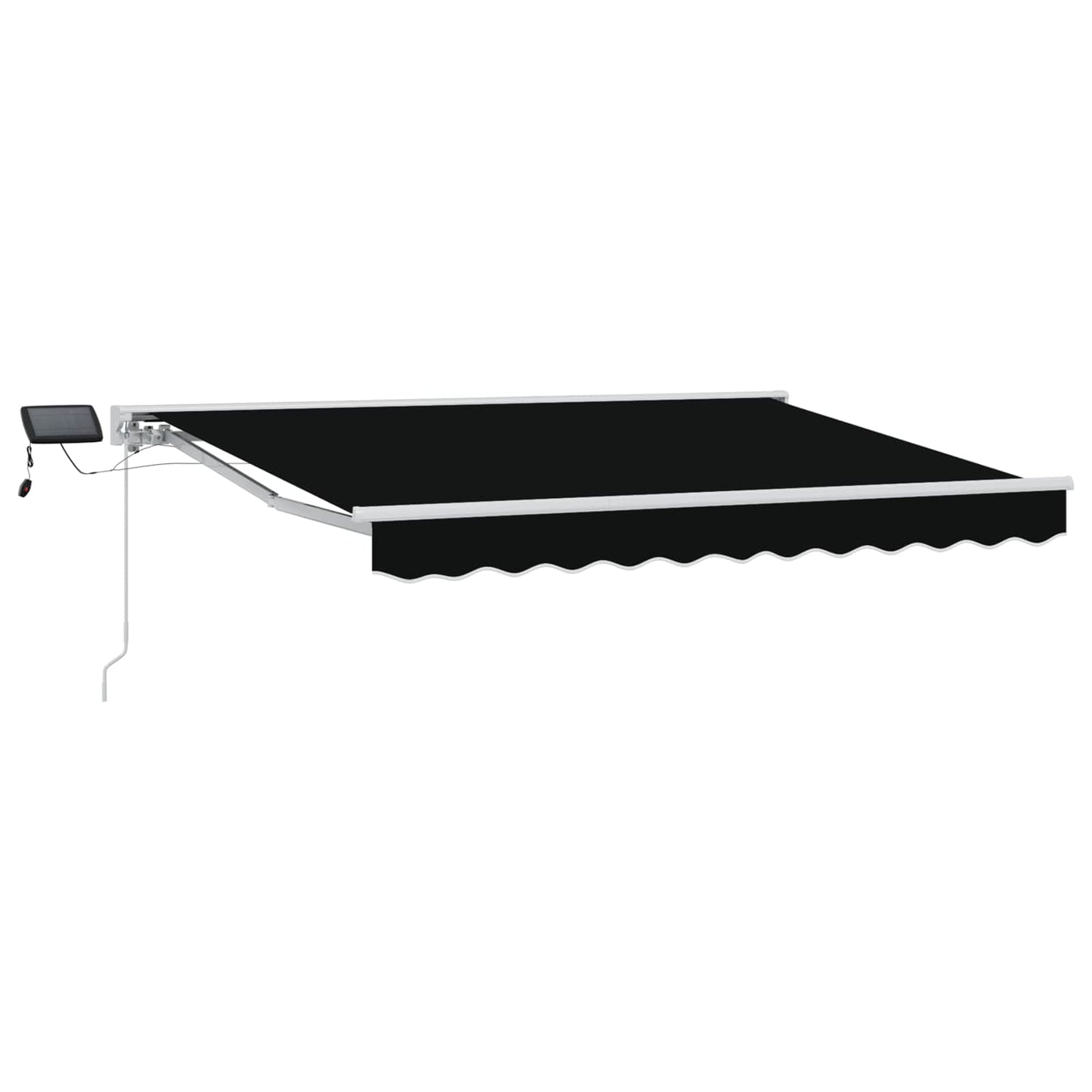 Manuell markiseramme med LEDs Svart og Hvit 3 x 2,5 m