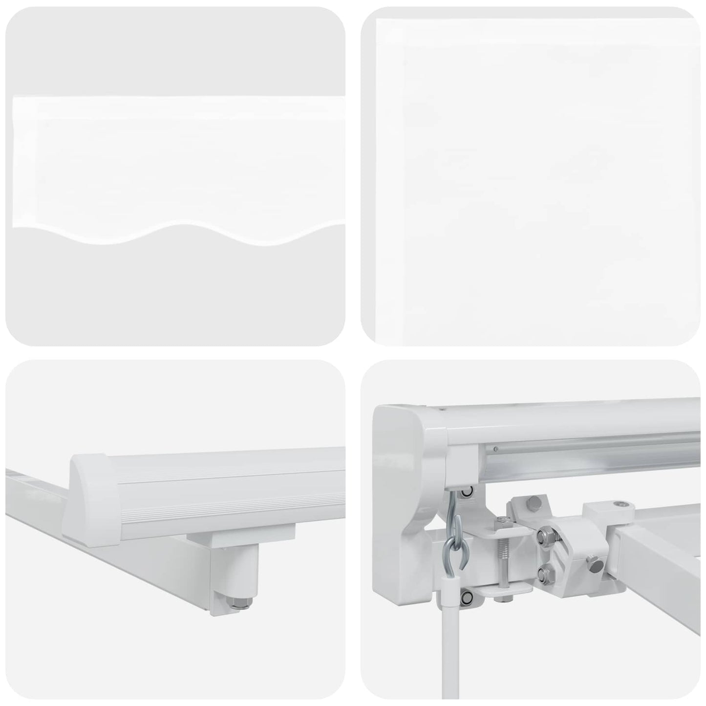 Manuell markiseramme med LEDs Hvit 3 x 2,5 m