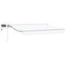 Manuell markiseramme med LEDs Hvit 3 x 2,5 m