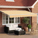 Manuell markiseramme med LEDs Gul og hvit 3,5 x 2,5 m