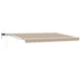 Manuell markiseramme med LEDs Beige og Hvit 4 × 3 m