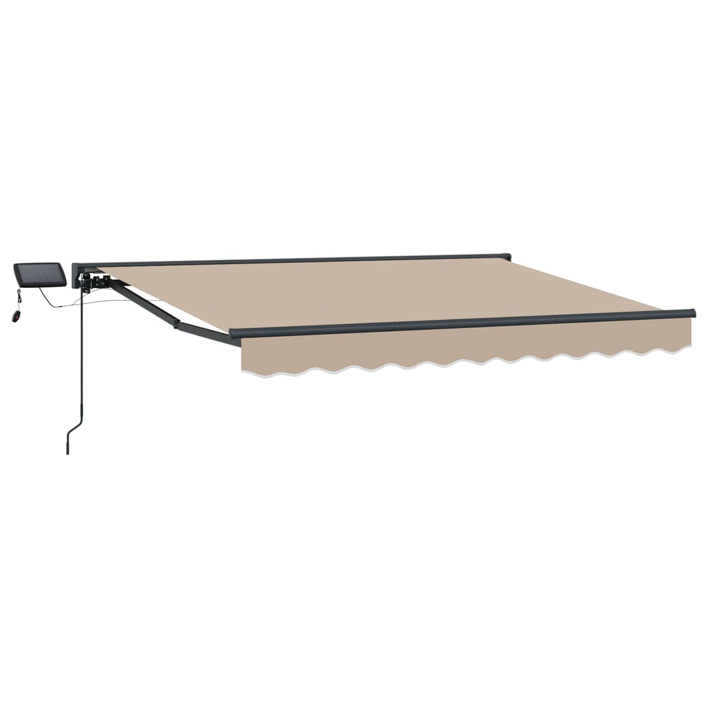 Manuell markiseramme med LEDs Beige og Antrasitt 3,5 x 2 m