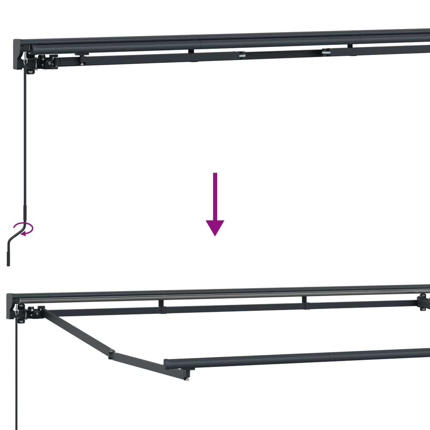 Manuell markiseramme med LEDs Beige og Antrasitt 3,5 x 2 m