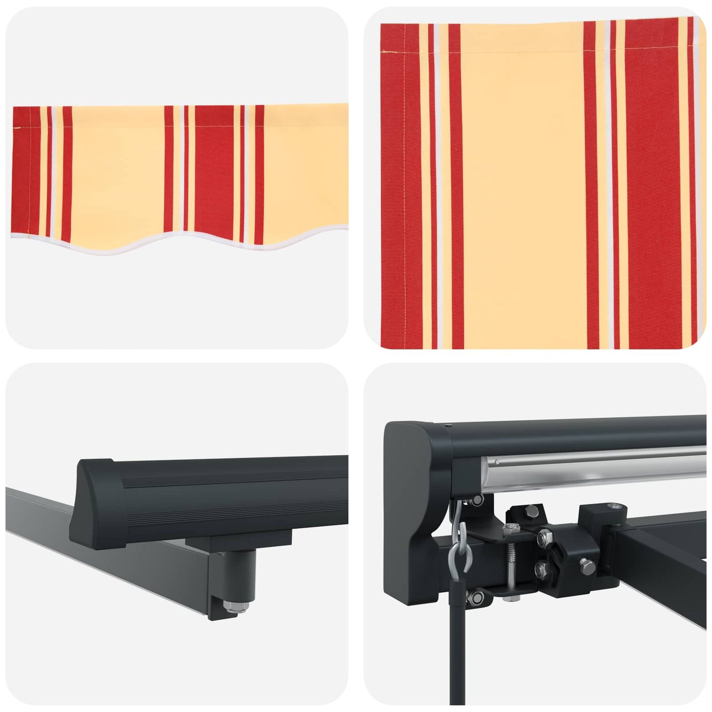Manuell markiseramme med LEDs Gul, Oransje, Antrasitt 3 x 2,5 m