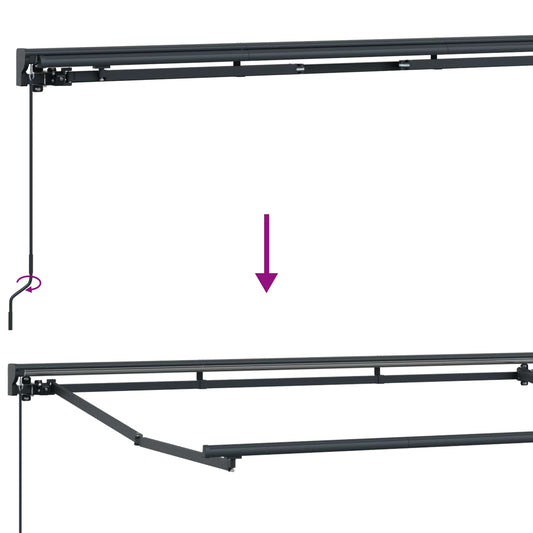 Manuell markiseramme med LEDs Gul, Oransje, Antrasitt 3 x 2,5 m