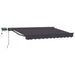 Manuell markiseramme med LEDs Antrasitt 3,5 x 2,5 m