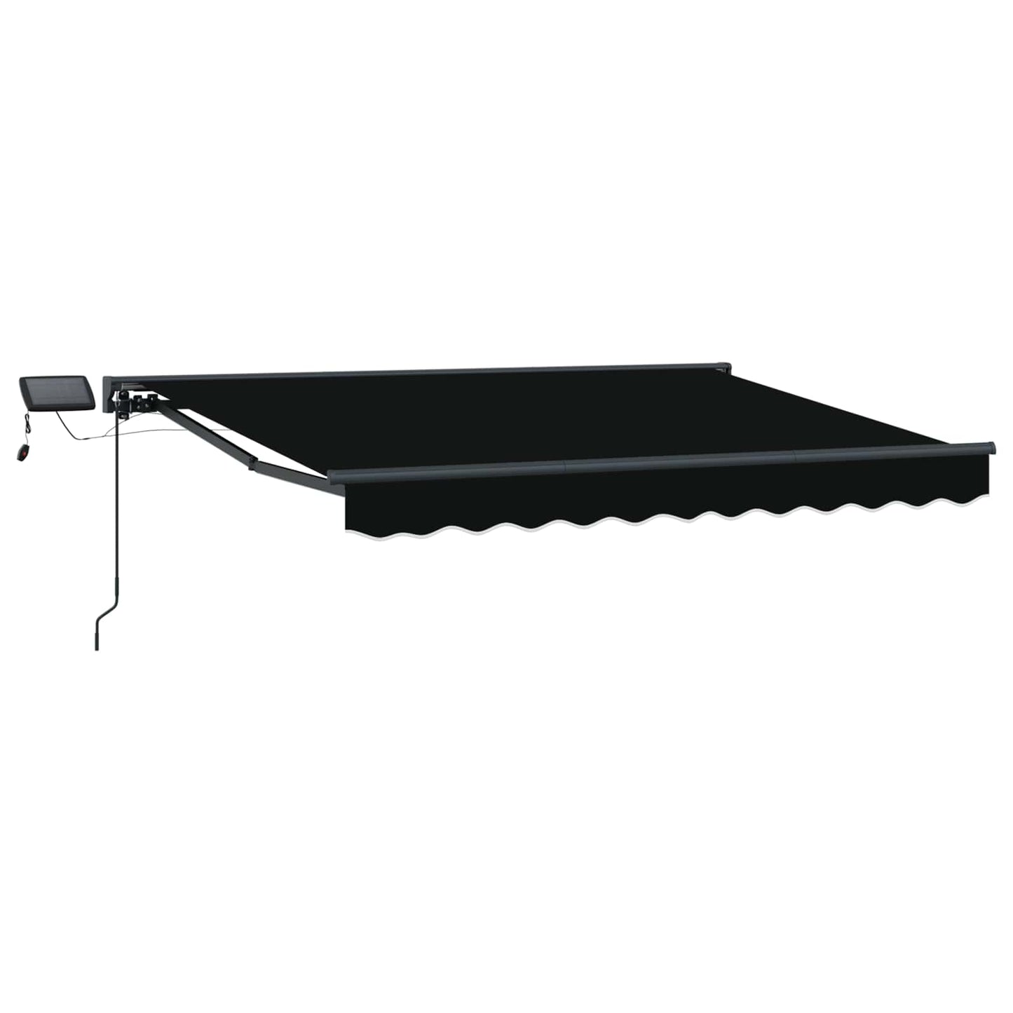 Manuell markiseramme med LEDs Svart og Anthracite 3,5 x 2,5 m
