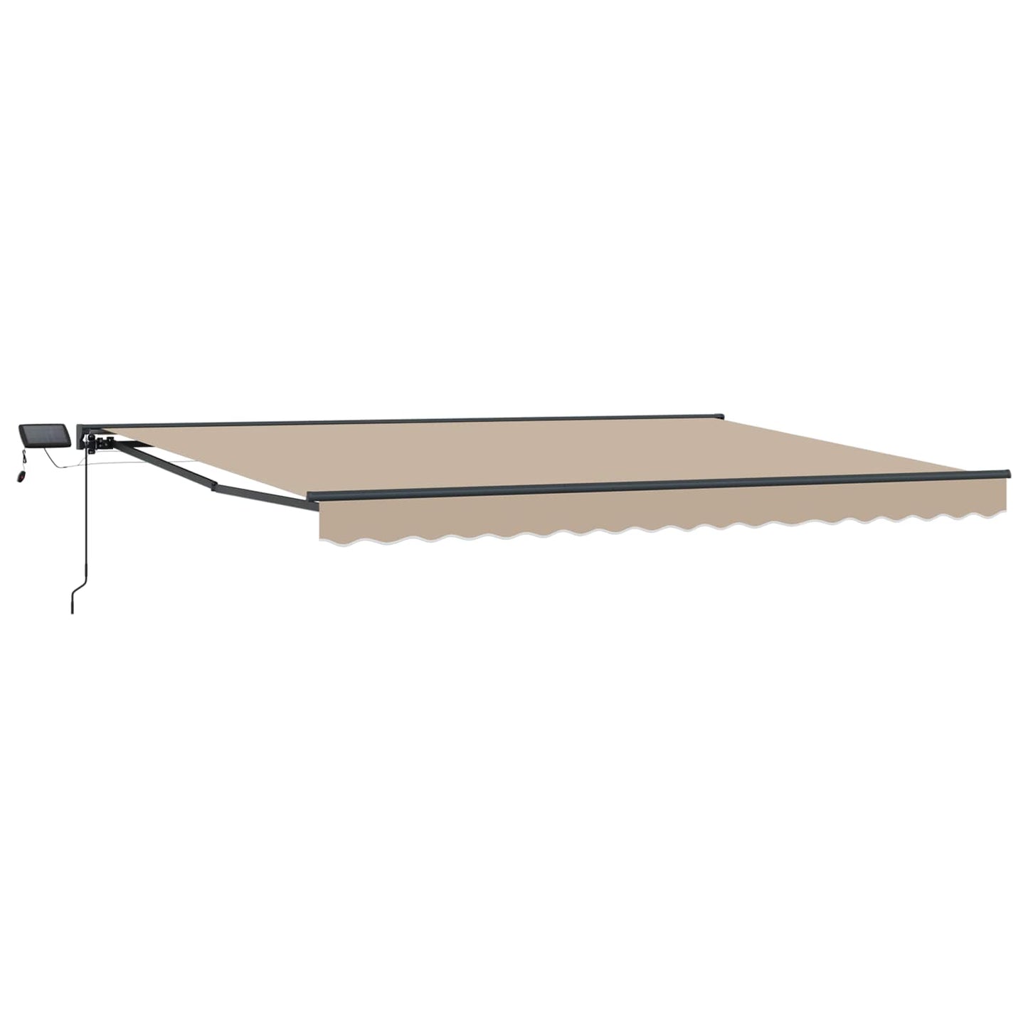 Manuell markiseramme med LEDs Beige og Antrasitt 4 × 3,5 m