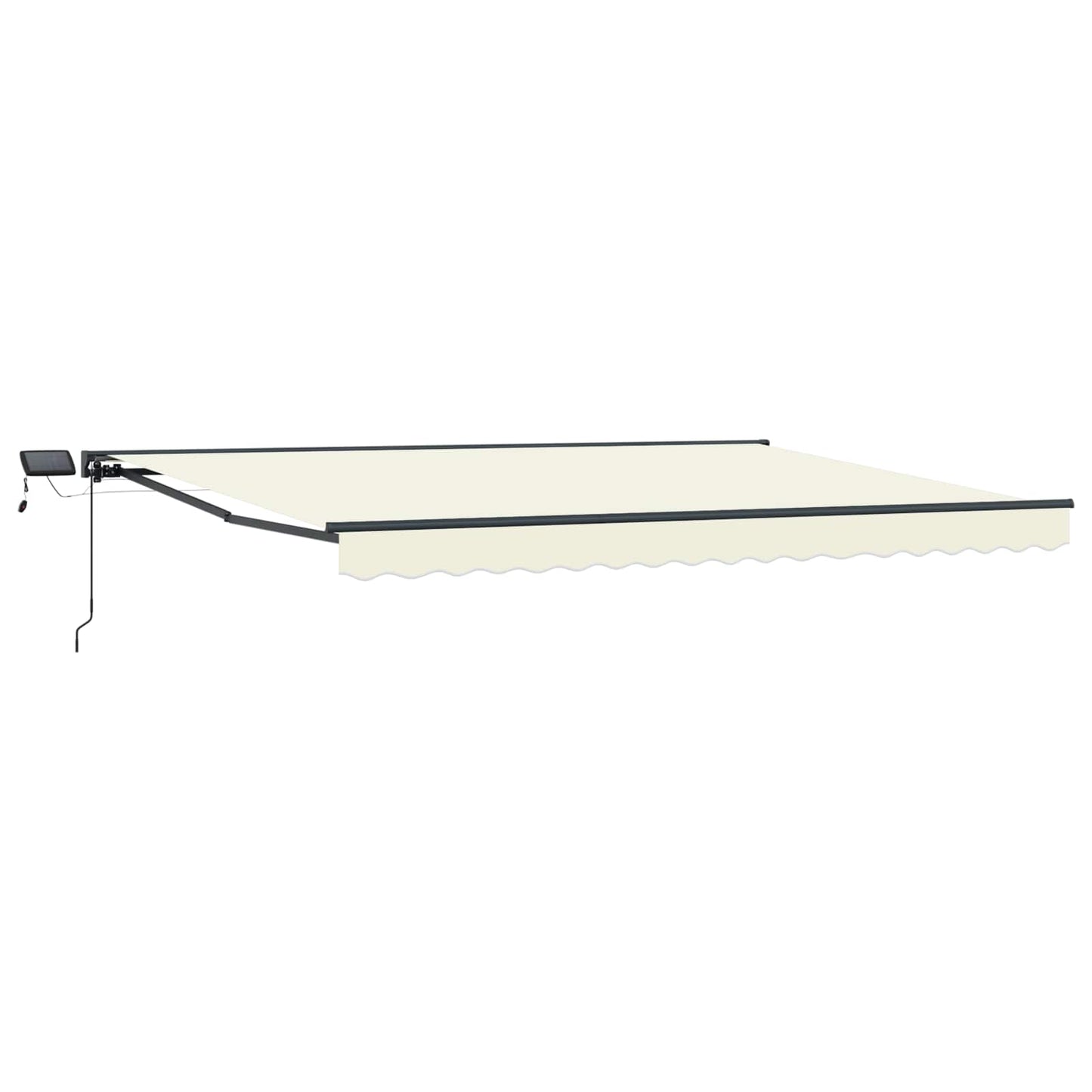 Manuell markiseramme med LEDs Krem og Antrasitt 4,5 × 3 m