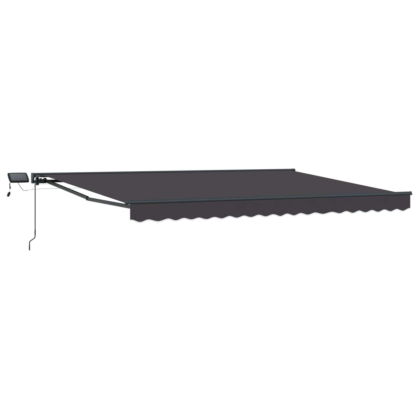 Manuell markiseramme med LEDs Antrasitt 4,5 × 3 m