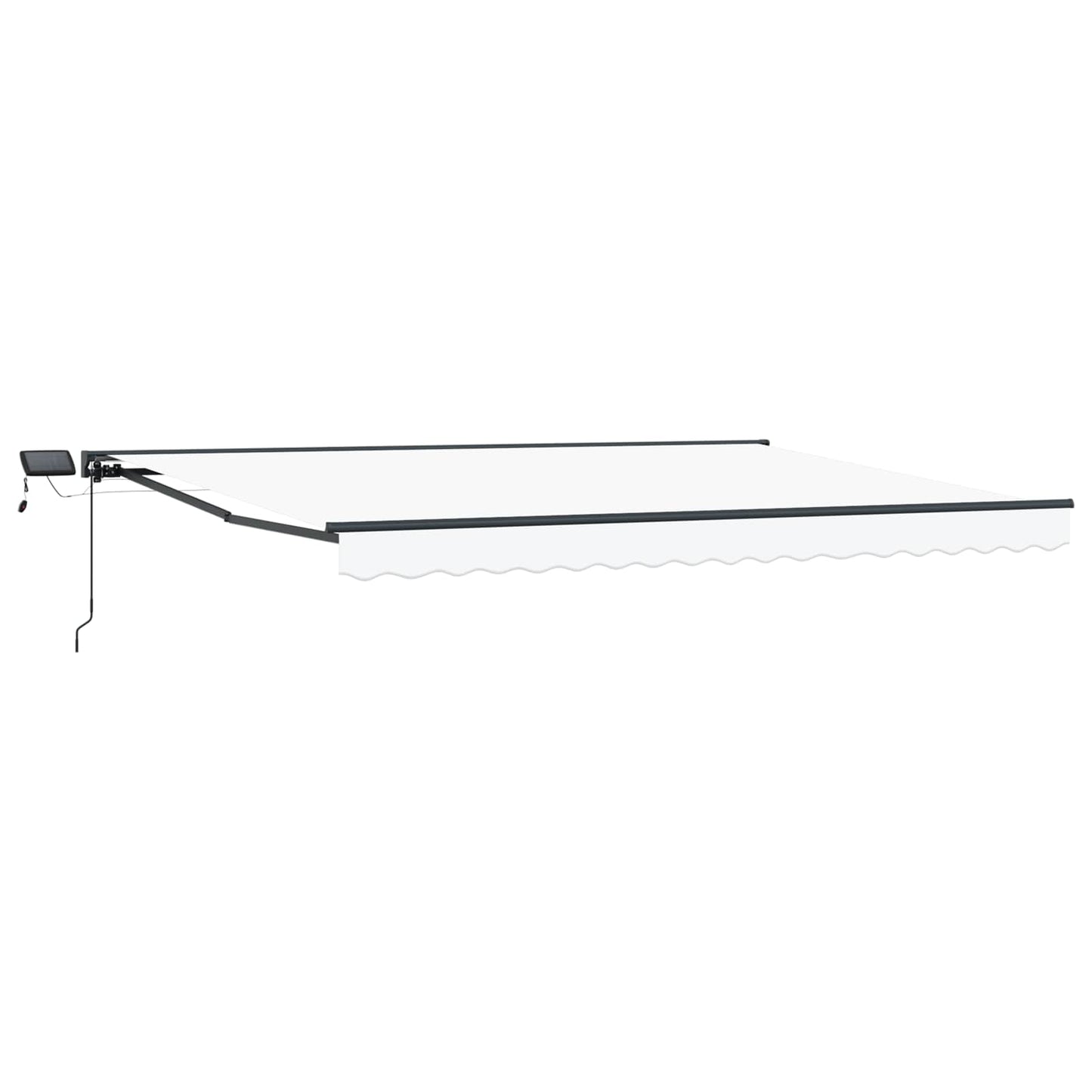Manuell markiseramme med LEDs Hvit og antrasitt 4,5 × 3 m