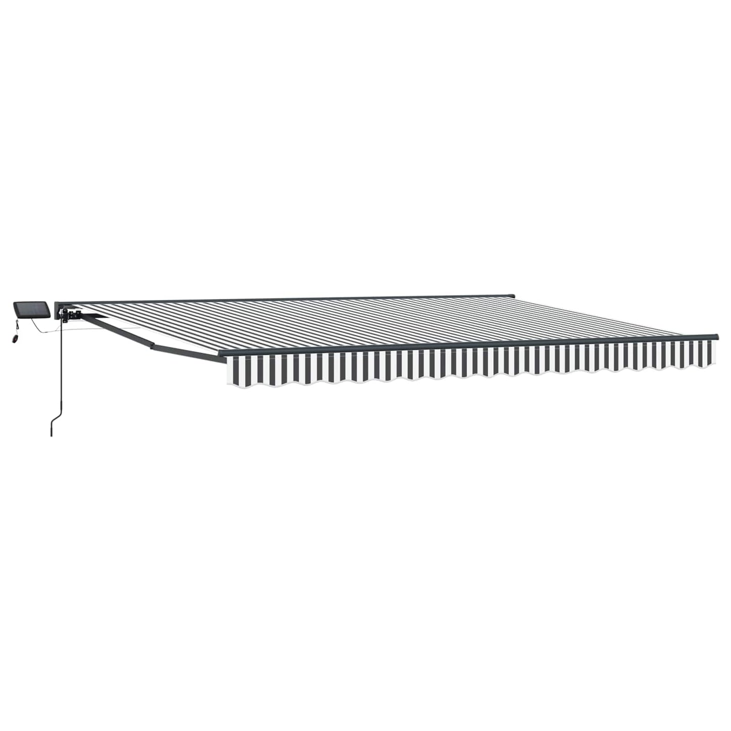 Manuell markiseramme med LEDs Antrasitt og Hvit 4,5 × 3,5 m