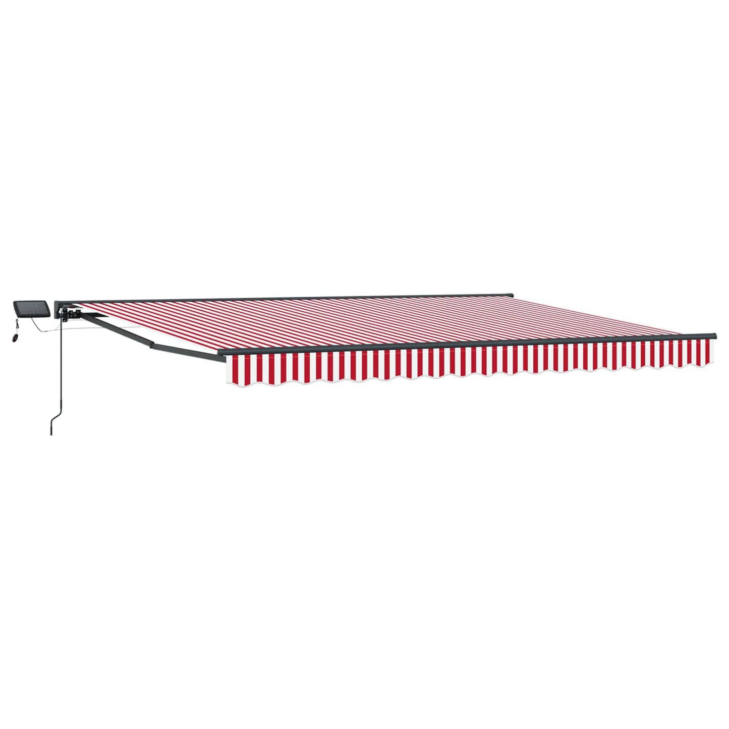 Manuell markiseramme med LEDs Rød, Hvit, Antrasitt 4,5 × 3,5 m