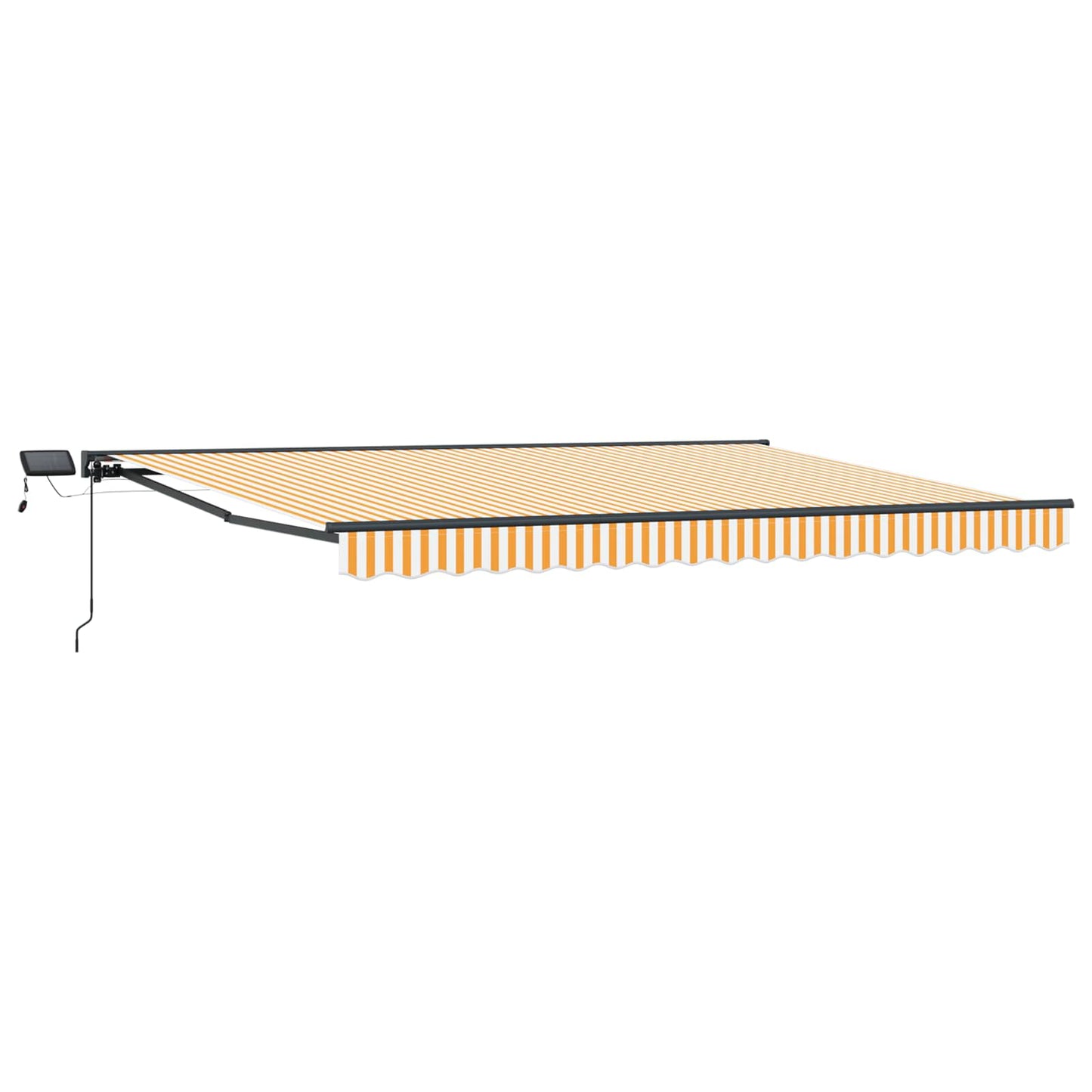 Manuell markiseramme med LEDs Gul, Hvit, Antrasitt 5 x 3 m