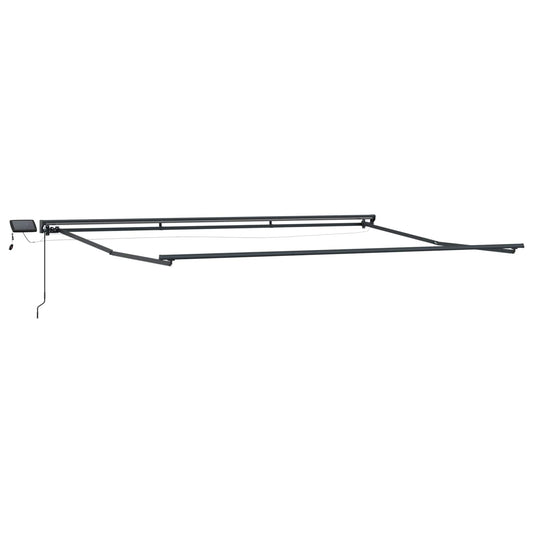 Manuell markiseramme med LEDs Beige og Antrasitt 5 × 3,5 m