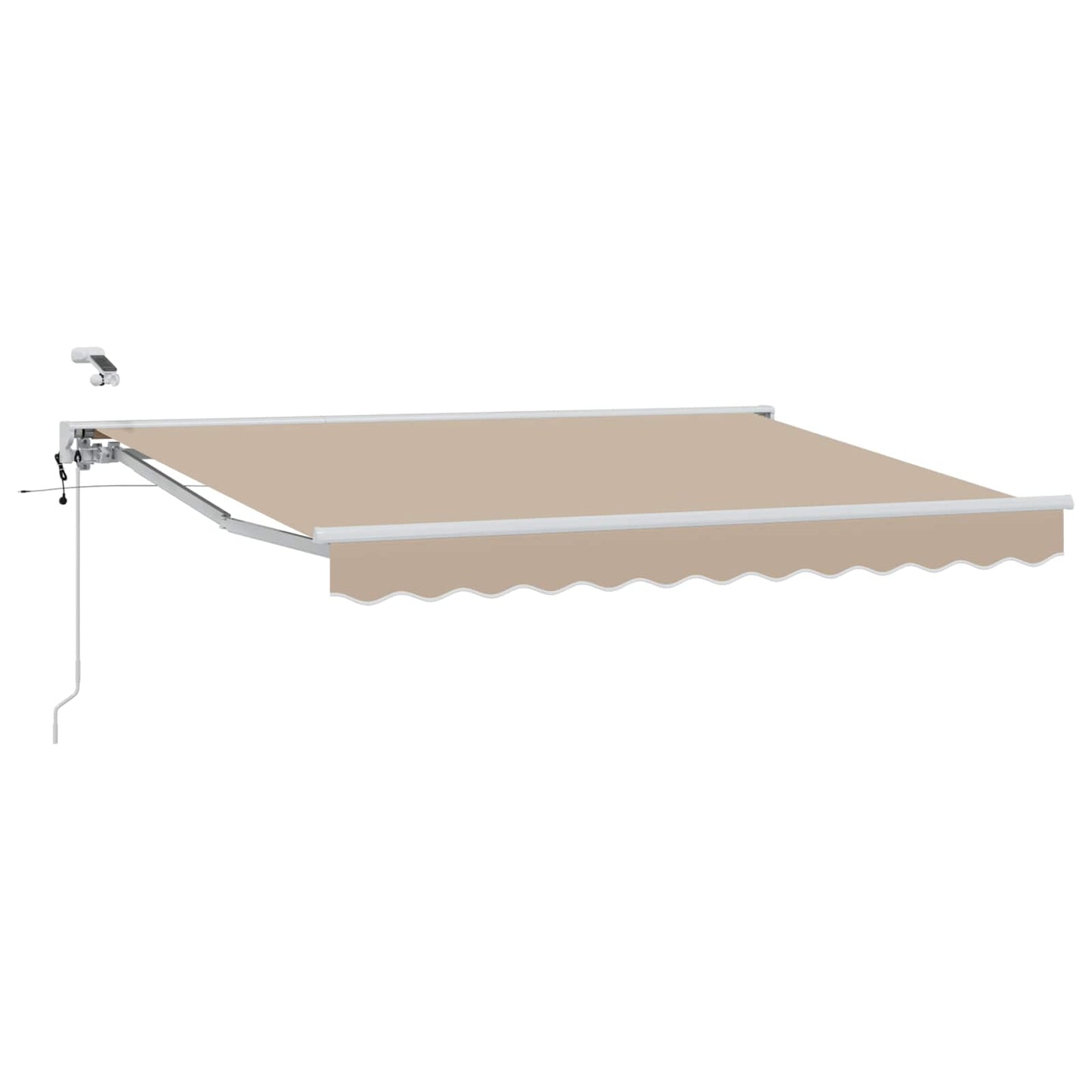 Elektrisk Utrekkbar Markise Beige og Hvit 3,5 x 2 m
