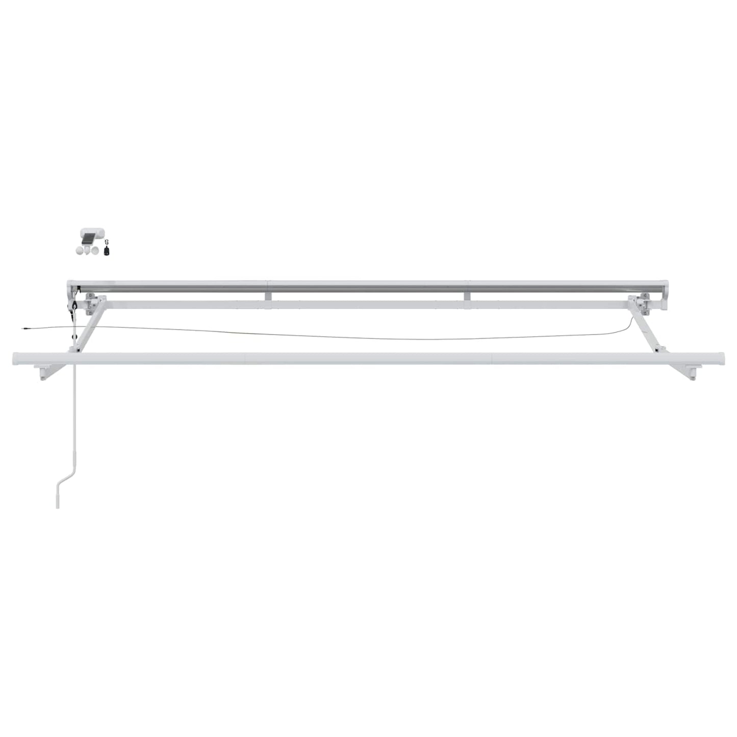 Elektrisk Utrekkbar Markise Beige og Hvit 3,5 x 2 m