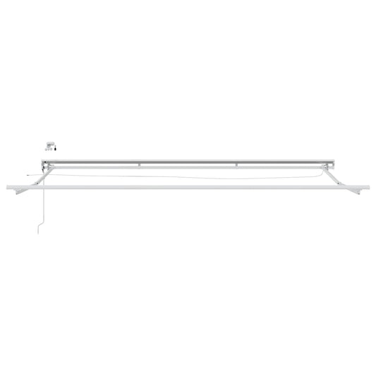 Elektrisk Utrekkbar Markise Beige og Hvit 5 x 3 m