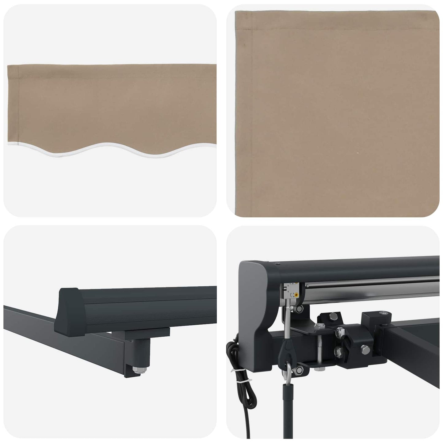 Elektrisk Utrekkbar Markise Beige og Antrasitt 3,5 x 2 m