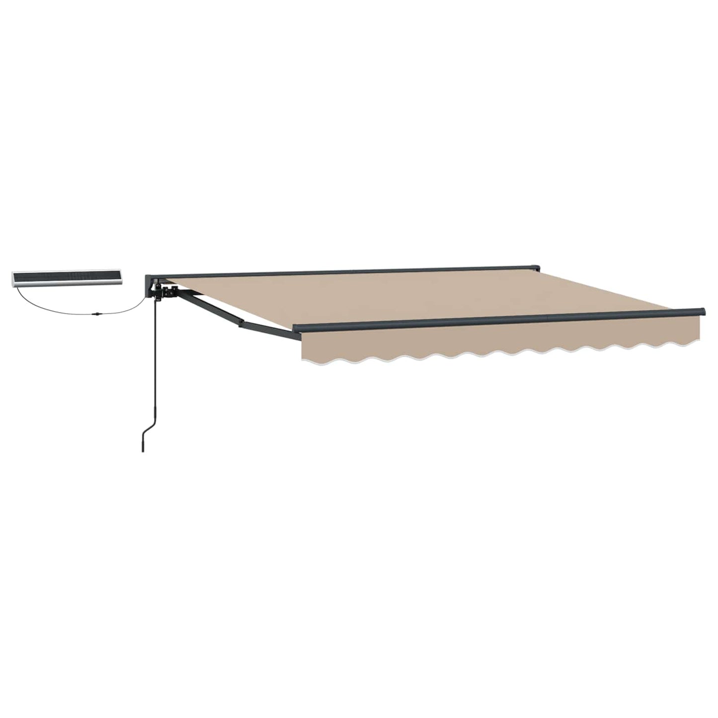 Elektrisk Utrekkbar Markise Beige og Antrasitt 3,5 x 2 m