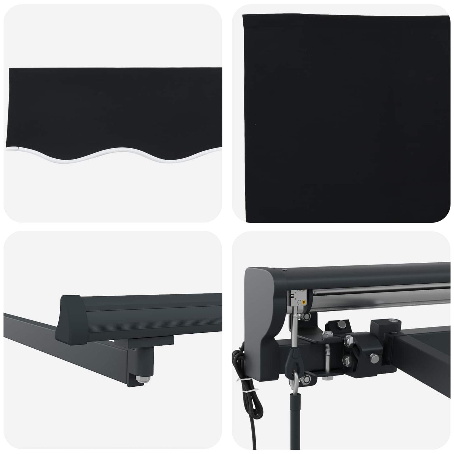 Elektrisk Utrekkbar Markise Svart og Anthracite 3,5 x 2,5 m