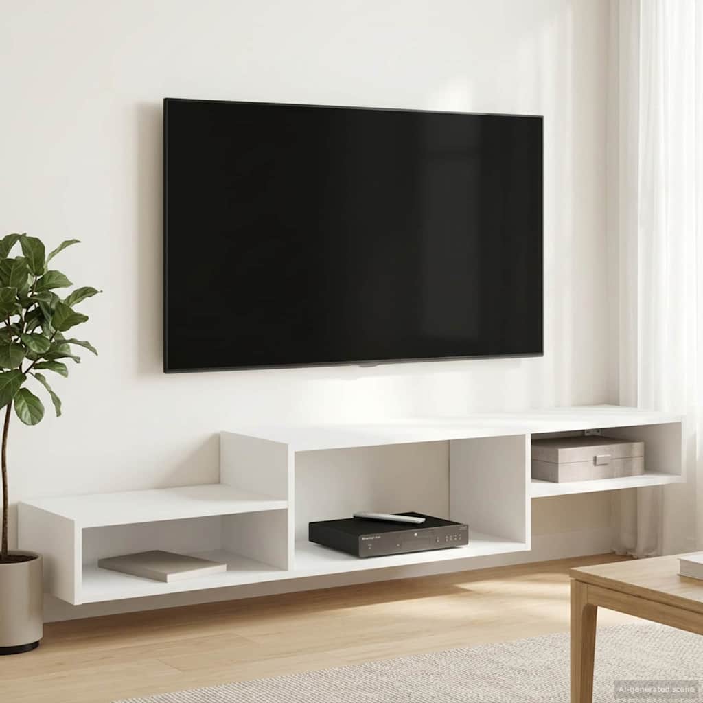 Vegghengt TV-skap Veggmontert Hvit 150 x 28 x 26 cm