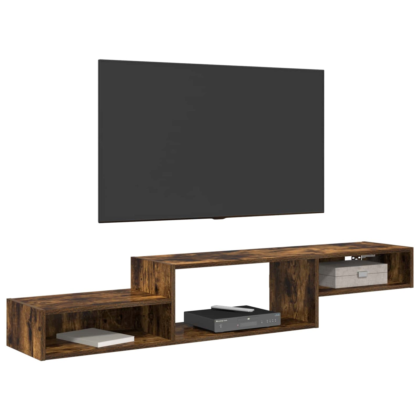 Vegghengt TV-skap Veggmontert Røkt Eik 150 x 28 x 26 cm