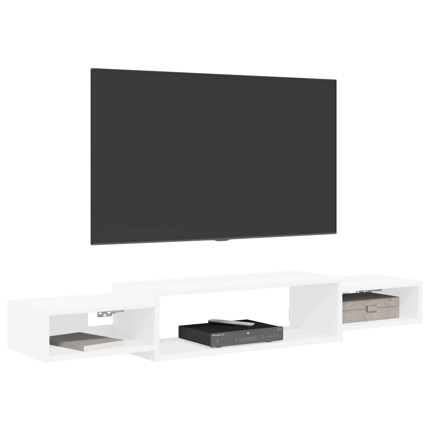 Vegghengt TV-skap Veggmontert Hvit 140 x 28 x 21 cm